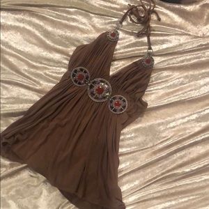 Sky Brown Halter Top